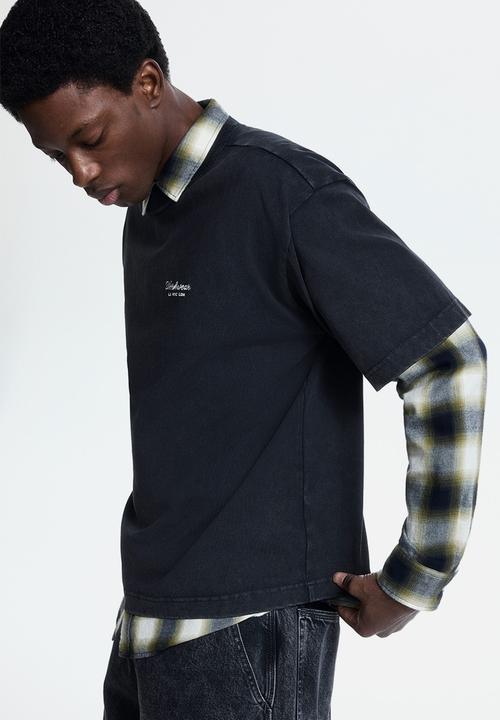 H&M - Loose fit printed T-shirt - black/workwear