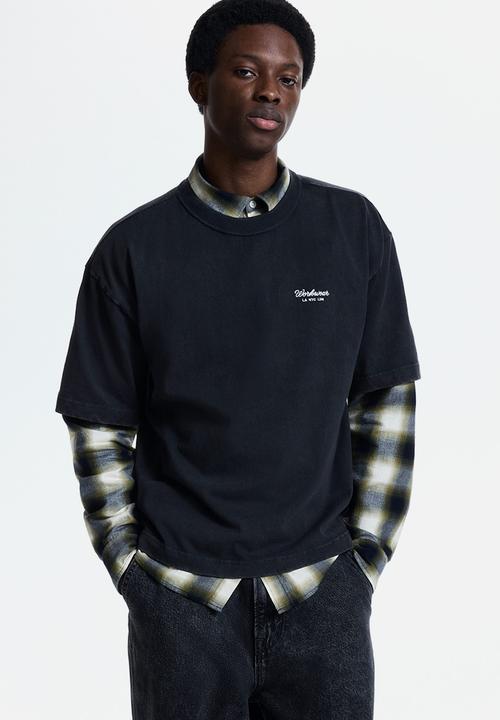 H&M - Loose fit printed T-shirt - black/workwear