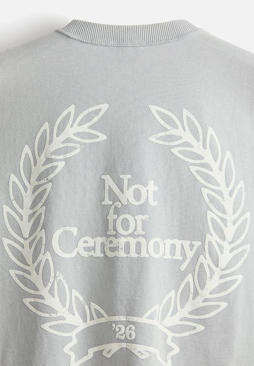 H&M - Loose fit printed T-shirt - light grey/not for ceremony