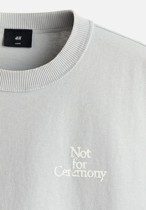 H&M - Loose fit printed T-shirt - light grey/not for ceremony