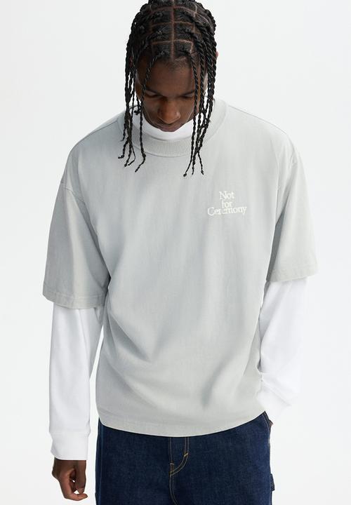 H&M - Loose fit printed T-shirt - light grey/not for ceremony