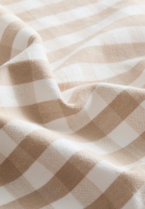 H&M - 4-pack cotton napkins - beige/gingham check