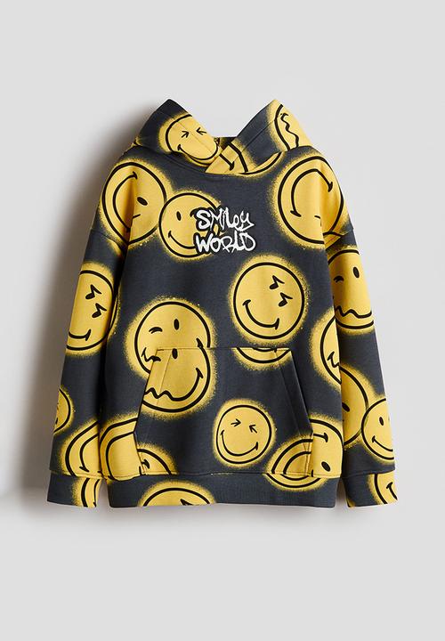 Printed hoodie - black/smileyworld? - 1296488028