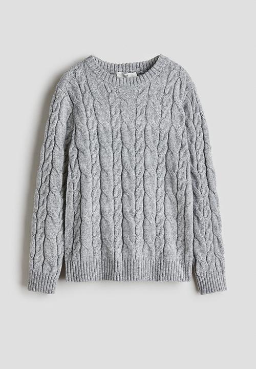 H&M - Cable-knit jumper - grey marl