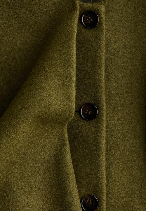 H&M - Scarf-detail coat - olive green