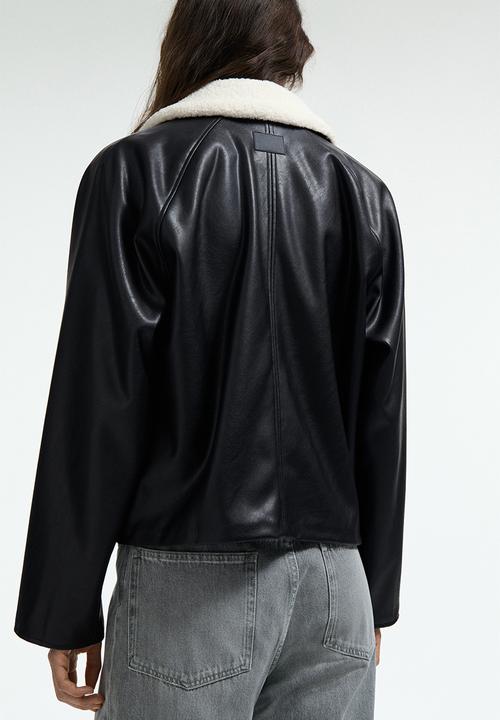 H&M - Teddy-collared jacket - black