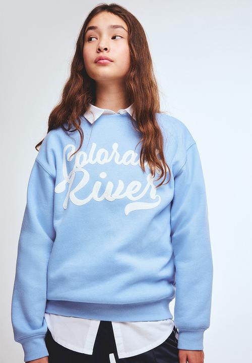 H&M - Motif-detail sweatshirt - blue/colorado