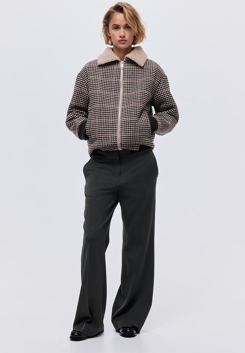 H&M - Flared tailored trousers - dark dusty green