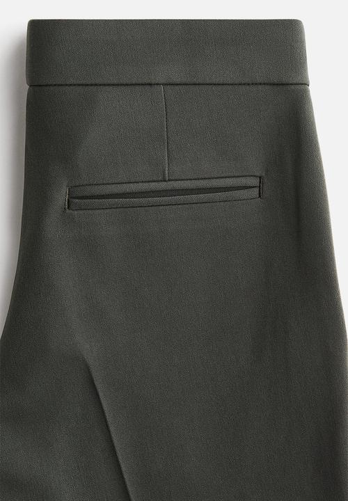 H&M - Flared tailored trousers - dark dusty green