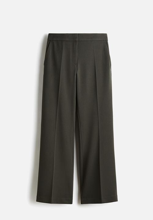 H&M - Flared tailored trousers - dark dusty green