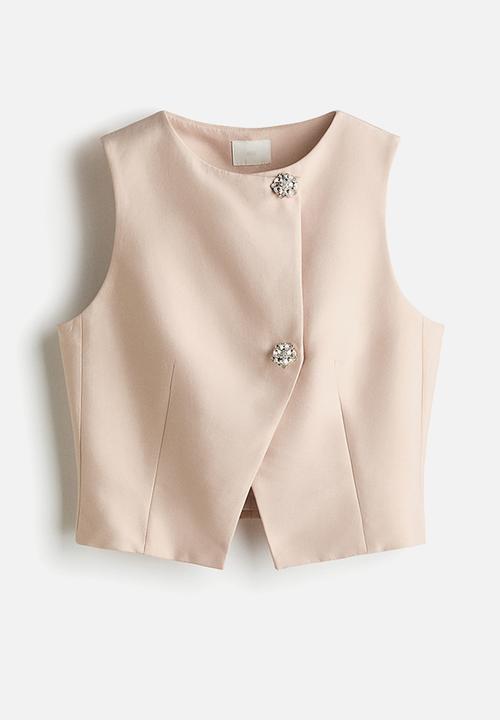 H&M - Asymmetric wrap waistcoat - light beige
