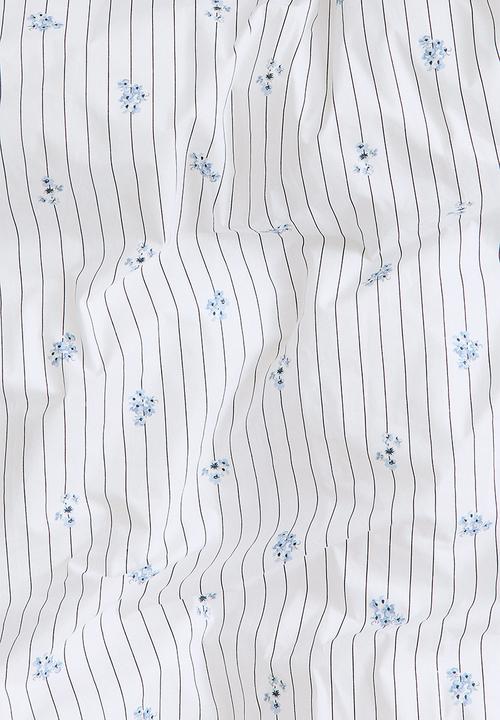 H&M - Cotton percale double/king duvet cover set - white/floral
