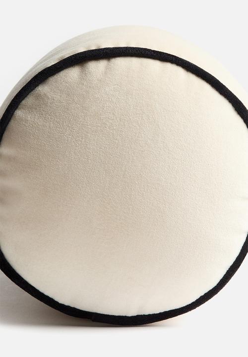 H&M - Velvet bolster - light beige/black