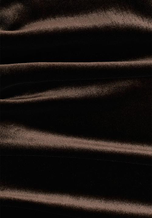 H&M - Sleeveless velour dress - dark brown