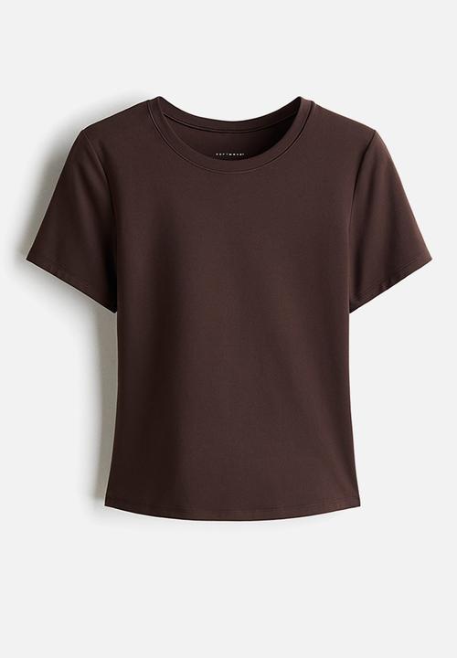 H&M - Sports t-shirt with softmove? - brown