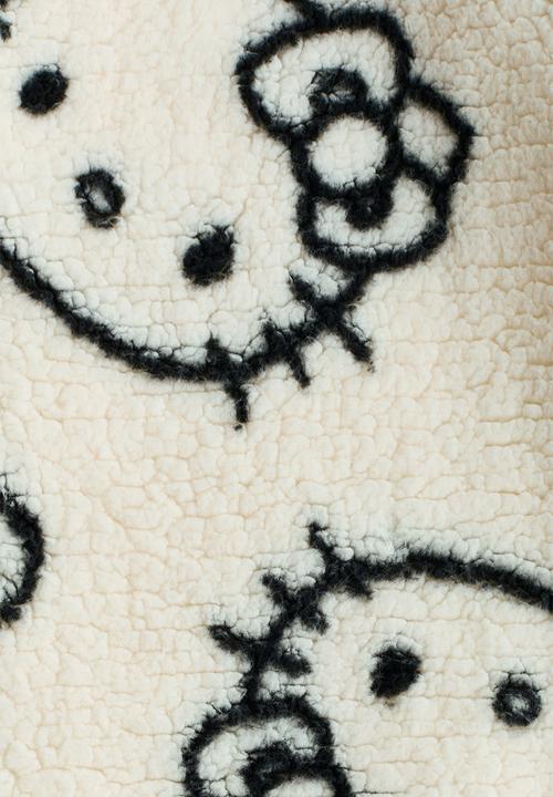 H&M - Motif-detail teddy jacket - cream/hello kitty
