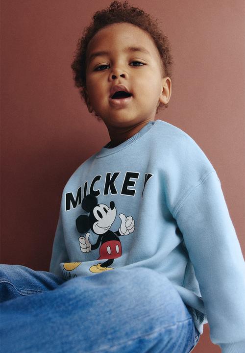 H&M - Printed sweatshirt - light blue/mickey mouse