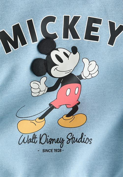 H&M - Printed sweatshirt - light blue/mickey mouse