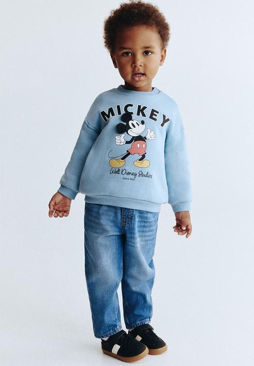H&M - Printed sweatshirt - light blue/mickey mouse