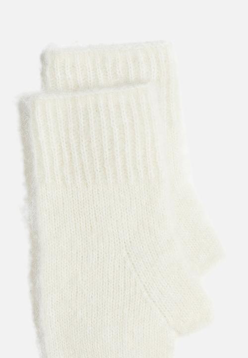 H&M - Fingerless mittens - cream