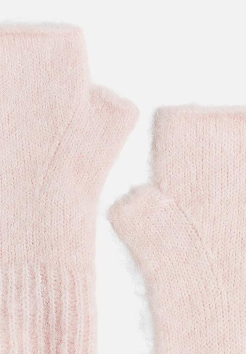 H&M - Fingerless mittens - light pink