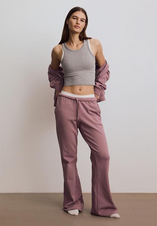 H&M - Flared sports sweatpants - antique rose