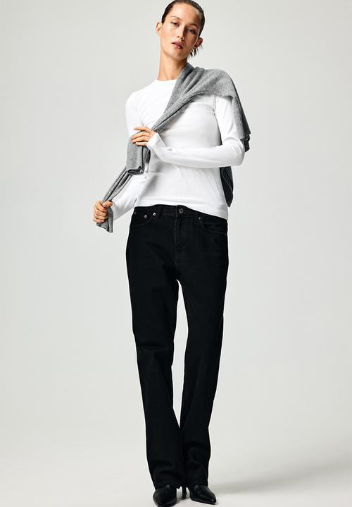 H&M - Ribbed cotton-blend top - white