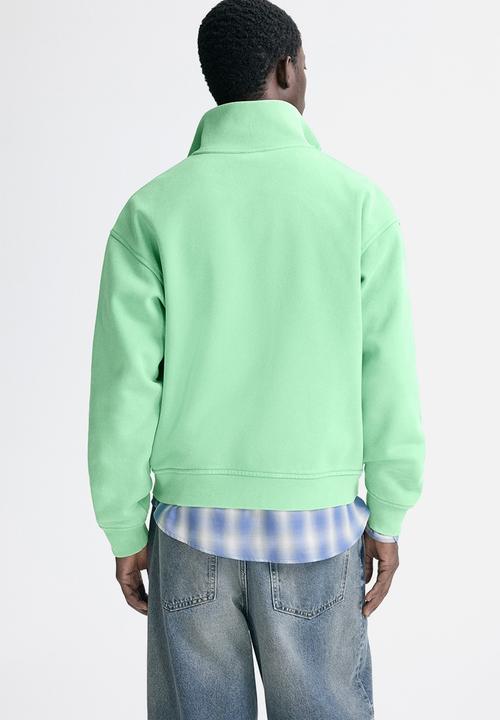 H&M - Loose fit boxy zip-through sweatshirt - bright green