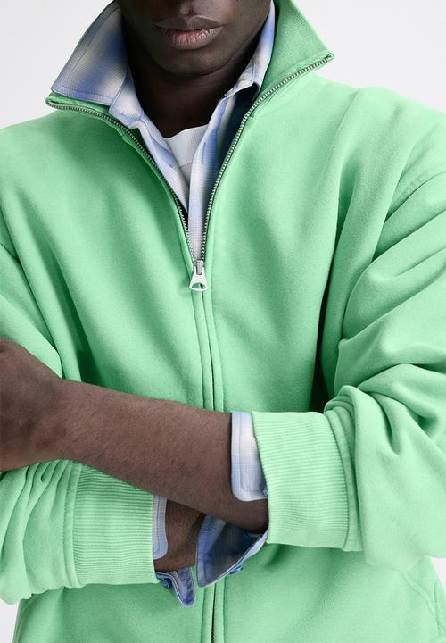 H&M - Loose fit boxy zip-through sweatshirt - bright green