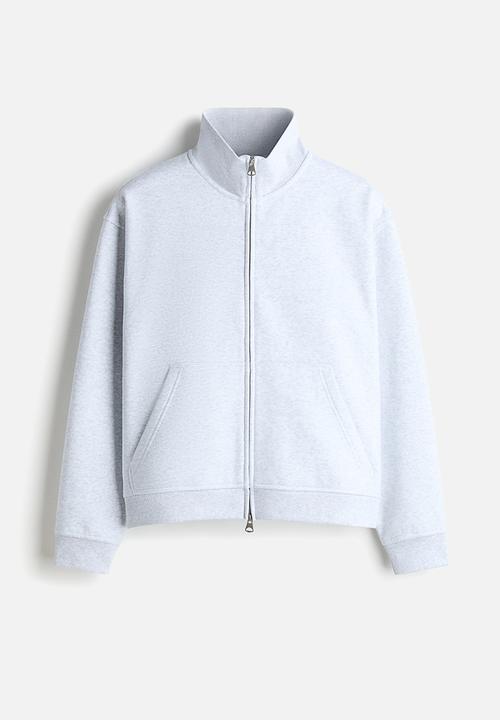 H&M - Loose fit boxy zip-through sweatshirt - light grey marl