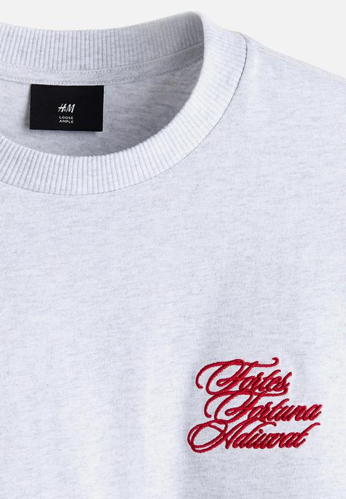 H&M - Loose fit T-shirt - light grey marl/fortes fortuna