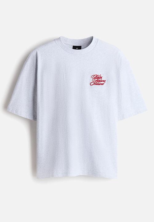 H&M - Loose fit T-shirt - light grey marl/fortes fortuna