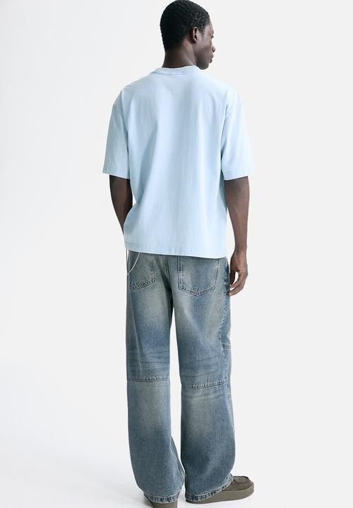 H&M - Loose fit T-shirt - light blue/not for ceremony