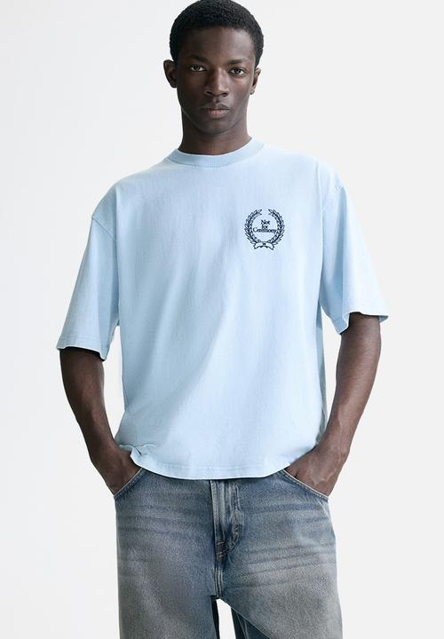 H&M - Loose fit T-shirt - light blue/not for ceremony