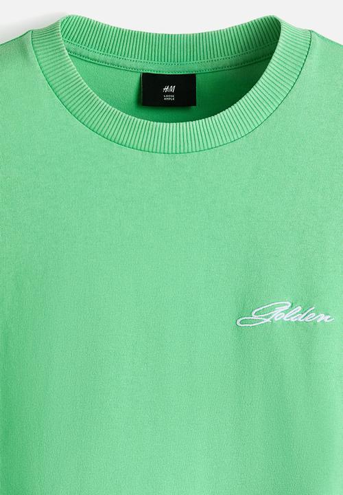 H&M - Loose fit t-shirt - bright green/golden