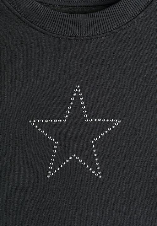 H&M - Motif-detail sweatshirt - washed black/star