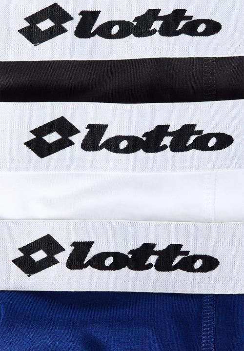 H&M - Lotto H&M: 3-pack print-motif cotton trunks - blue/lotto