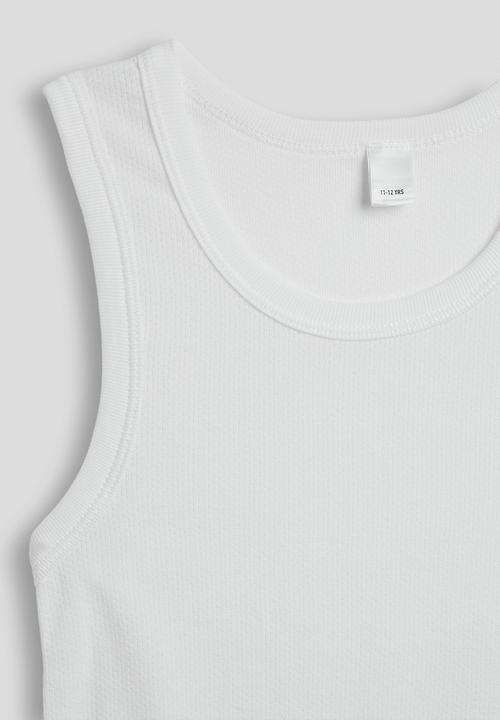 Pop Candy - Tween boys 2 pack sleeveless spencer - white