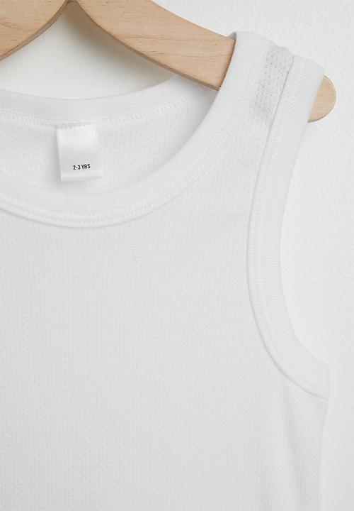 Pop Candy - Boys 2 pack sleeveless spencer - white