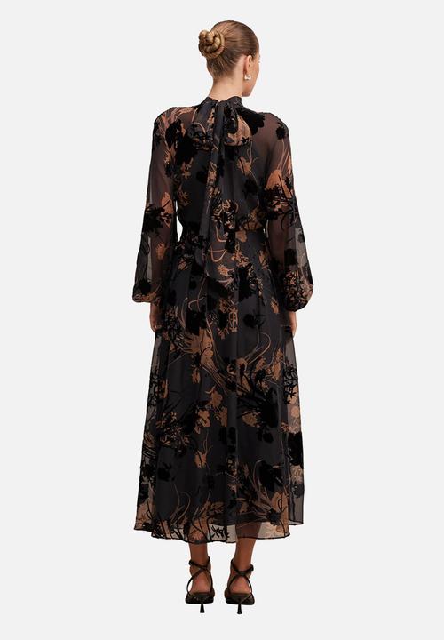 Forever New - Janelle velvet burnout maxi dress - black/brown