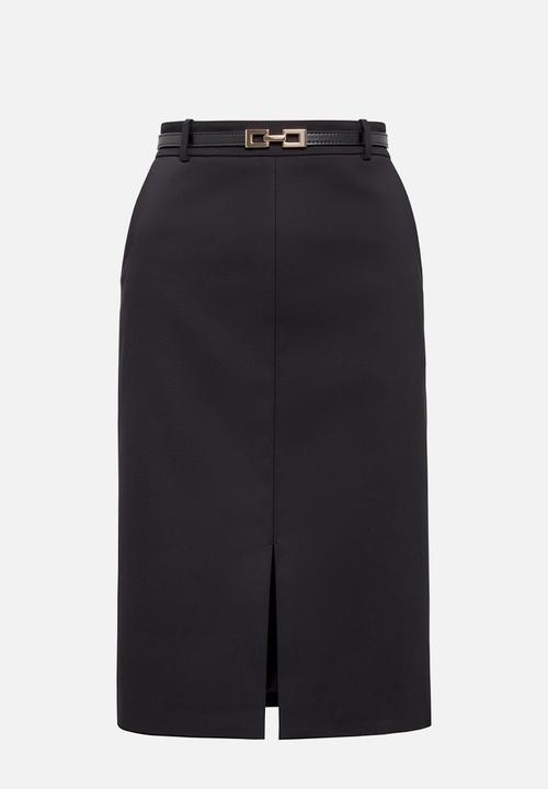 Forever New - Lucy Belted Pencil Skirt in Black