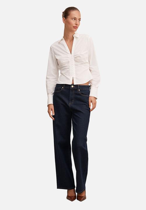 Forever New - Ainsley gathered shirt - porcelain