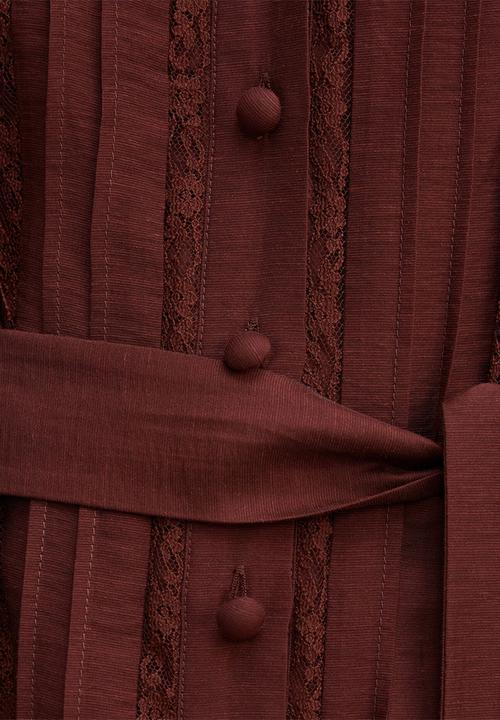 Forever New - Rachel lace trim midi dress - deep rust