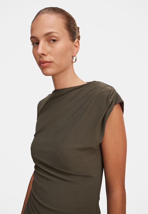 Forever New - Logan asym shoulder top - forest night