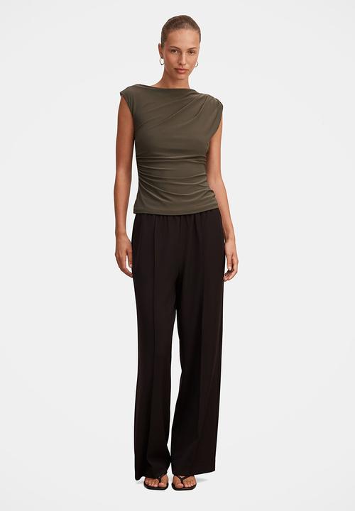 Forever New - Logan asym shoulder top - forest night