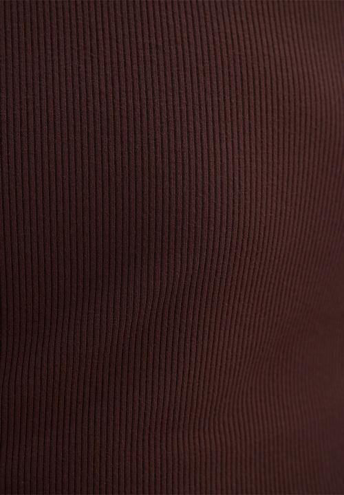 Forever New - Rebecca scallop long sleeve top - chocolate/porcelain