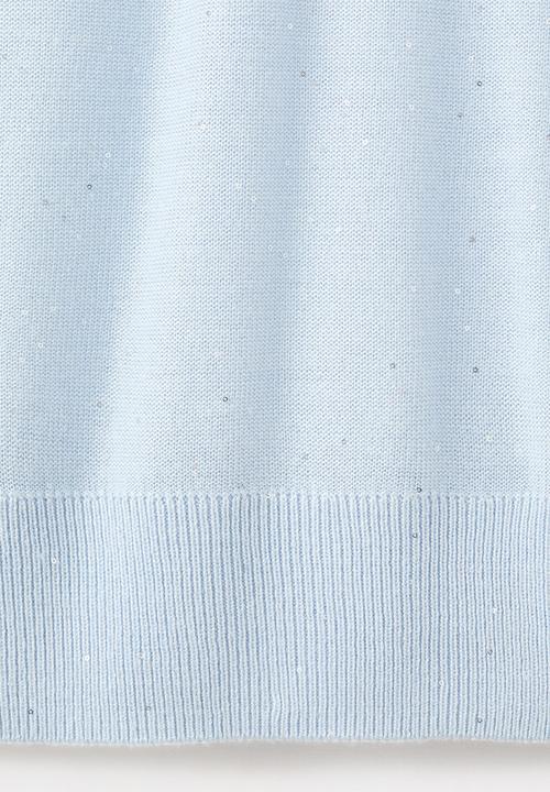 MANGO - Sweater sequin - light/pastel blue