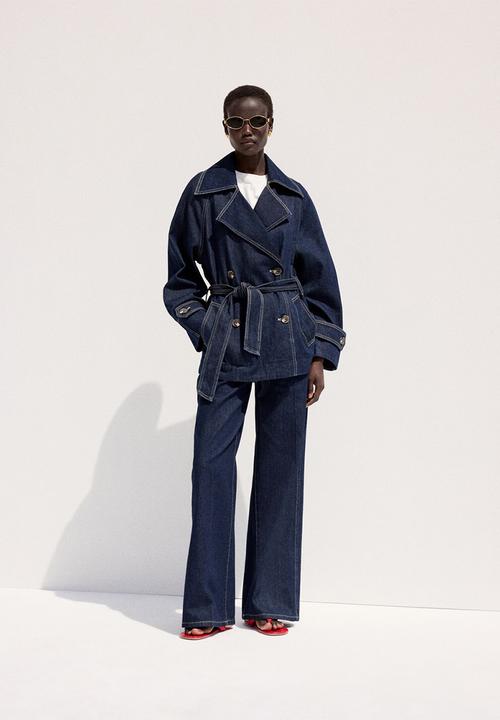 MANGO - Trousers alma- open blue