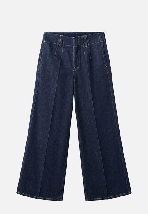 MANGO - Trousers alma- open blue
