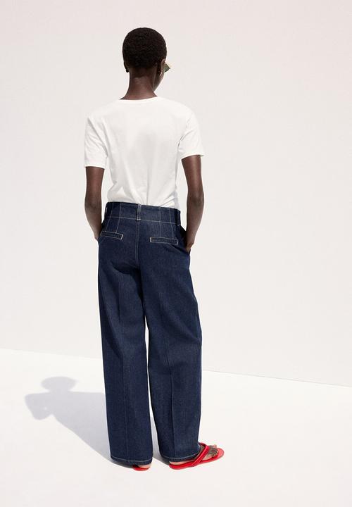 MANGO - Trousers alma- open blue